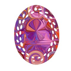 Candy Abstract Pink, Purple, Orange Ornament (oval Filigree)  by digitaldivadesigns