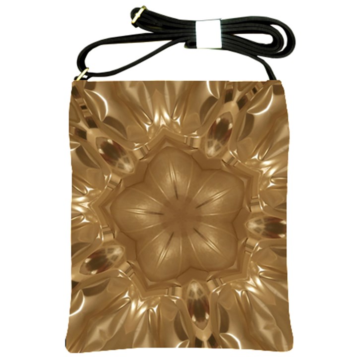Elegant Gold Brown Kaleidoscope Star Shoulder Sling Bags