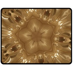 Elegant Gold Brown Kaleidoscope Star Fleece Blanket (medium)  by yoursparklingshop