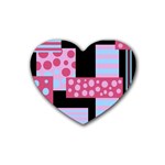 Pink collage Heart Coaster (4 pack)  Front