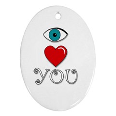 I Love You Oval Ornament (two Sides) by Valentinaart