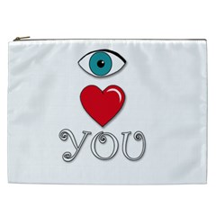 I Love You Cosmetic Bag (xxl)  by Valentinaart