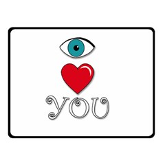 I Love You Double Sided Fleece Blanket (small)  by Valentinaart