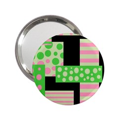 Green And Pink Collage 2 25  Handbag Mirrors