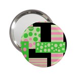 Green and pink collage 2.25  Handbag Mirrors Front