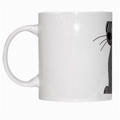 Gray Cat White Mugs by Valentinaart
