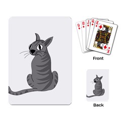 Gray Cat Playing Card by Valentinaart