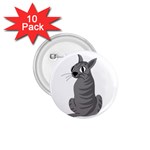 Gray cat 1.75  Buttons (10 pack) Front