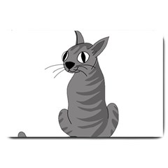 Gray Cat Large Doormat  by Valentinaart