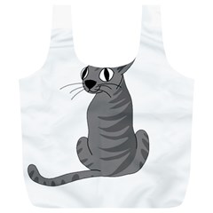 Gray Cat Full Print Recycle Bags (l) 