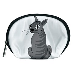 Gray Cat Accessory Pouches (medium)  by Valentinaart