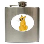 Yellow cat Hip Flask (6 oz) Front