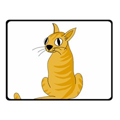 Yellow Cat Double Sided Fleece Blanket (small)  by Valentinaart