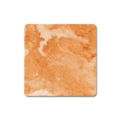 Rose Gold Marble Stone Print Square Magnet by Dushan