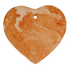 Rose Gold Marble Stone Print Heart Ornament (2 Sides) by Dushan