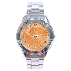 Rose Gold Marble Stone Print Stainless Steel Analogue Watch by Dushan