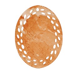Rose Gold Marble Stone Print Oval Filigree Ornament (2-side)  by Dushan