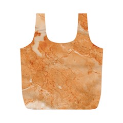 Rose Gold Marble Stone Print Full Print Recycle Bags (m)  by Dushan