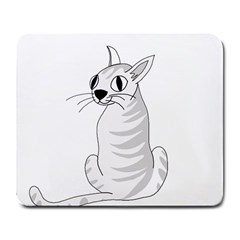 White Cat  Large Mousepads by Valentinaart