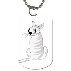 White Cat  Dog Tag (one Side)