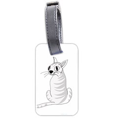 White Cat  Luggage Tags (two Sides) by Valentinaart