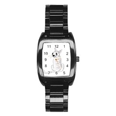 White Cat  Stainless Steel Barrel Watch