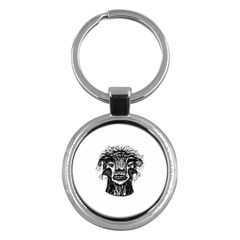 Fantasy Monster Head Drawing Key Chains (round)  by dflcprints