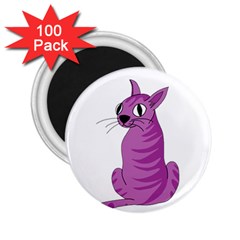 Purple Cat 2 25  Magnets (100 Pack) 