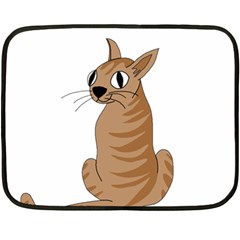 Brown Cat Fleece Blanket (mini) by Valentinaart