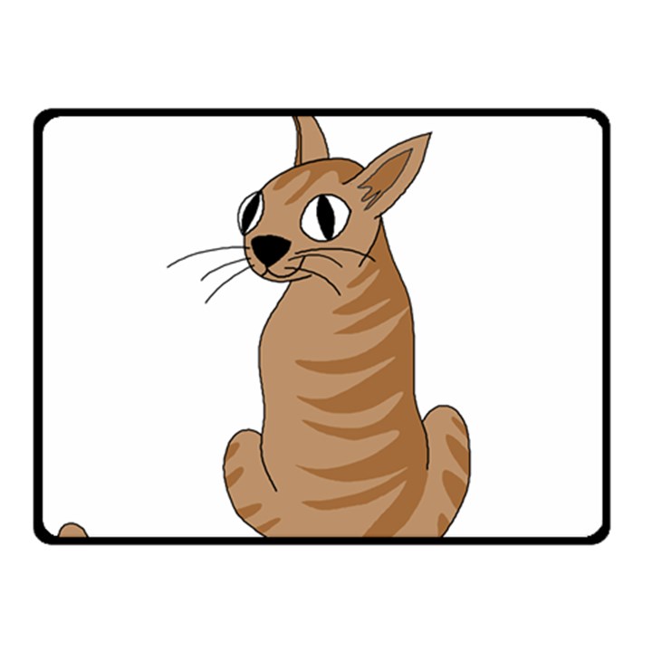 Brown cat Fleece Blanket (Small)