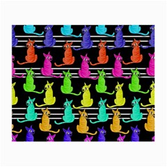 Colorful Cats Pattern Small Glasses Cloth by Valentinaart