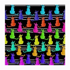 Colorful Cats Pattern Medium Glasses Cloth (2-side) by Valentinaart