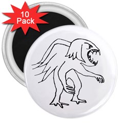 Monster Bird Drawing 3  Magnets (10 Pack)  by dflcprints