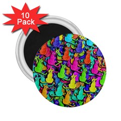 Colorful Cats 2 25  Magnets (10 Pack)  by Valentinaart