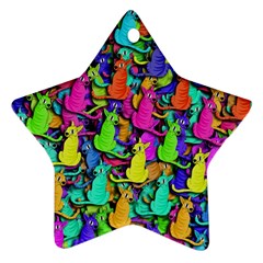 Colorful Cats Star Ornament (two Sides)  by Valentinaart