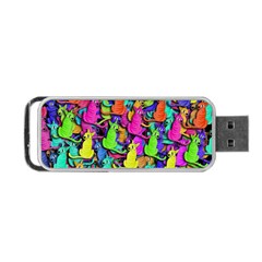 Colorful Cats Portable Usb Flash (one Side) by Valentinaart