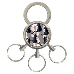 Elegant cats 3-Ring Key Chains