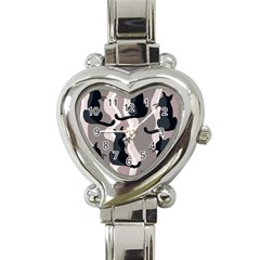 Elegant cats Heart Italian Charm Watch