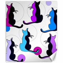 Purple Abstract Cats Canvas 8  X 10  by Valentinaart