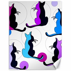 Purple Abstract Cats Canvas 18  X 24  