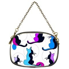 Purple Abstract Cats Chain Purses (one Side)  by Valentinaart
