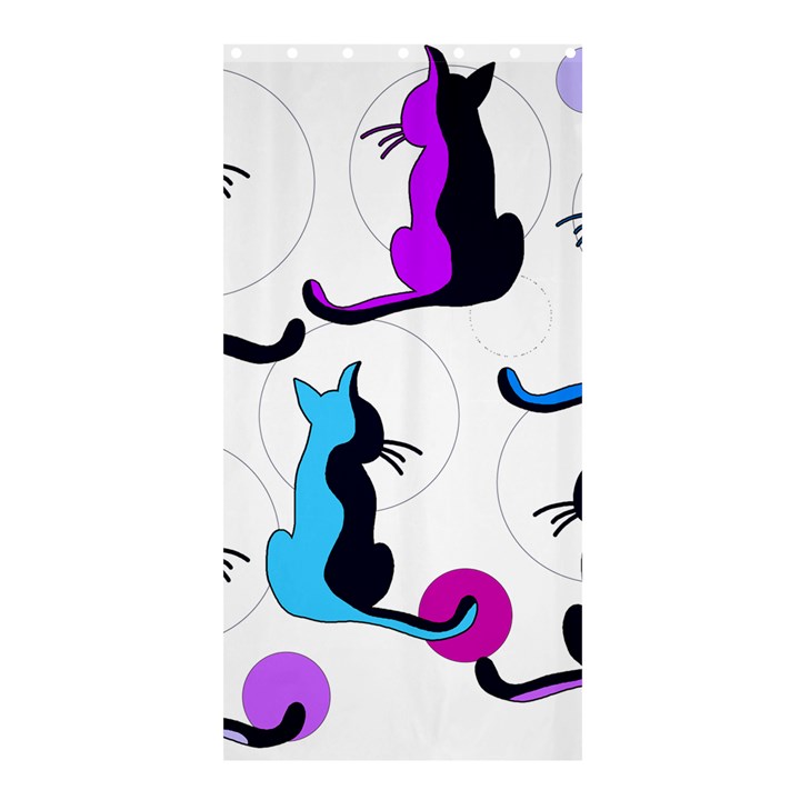 Purple abstract cats Shower Curtain 36  x 72  (Stall) 