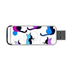 Purple Abstract Cats Portable Usb Flash (one Side) by Valentinaart