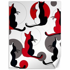 Elegant Abstract Cats  Canvas 18  X 24   by Valentinaart