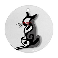 Elegant Abstract Cat  Ornament (round) 