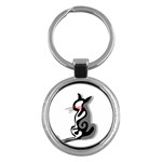 Elegant abstract cat  Key Chains (Round)  Front