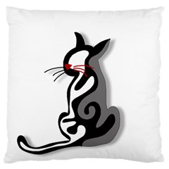 Elegant Abstract Cat  Large Flano Cushion Case (two Sides) by Valentinaart