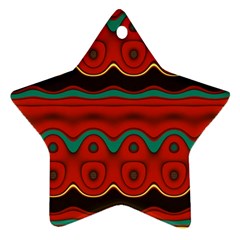 Orange Black And Blue Pattern Ornament (star)  by digitaldivadesigns