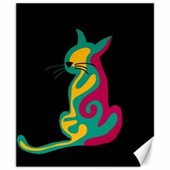 Colorful Abstract Cat  Canvas 8  X 10  by Valentinaart