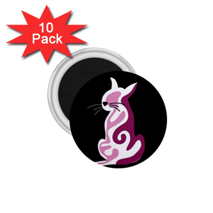 Pink abstract cat 1.75  Magnets (10 pack) 